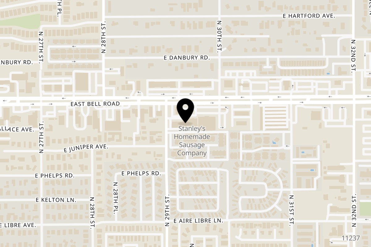 Map showing the location of City of Spice indian Restaurant on 2945 E Bell Rd in Phoenix